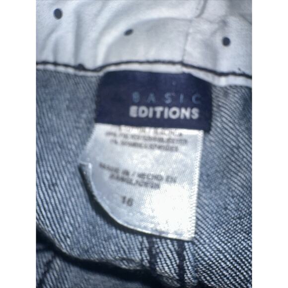 Basic Editions Size 16 Crop Capri Jeans Comfort Stretch Waist Dark Wash - Picture 4 of 8